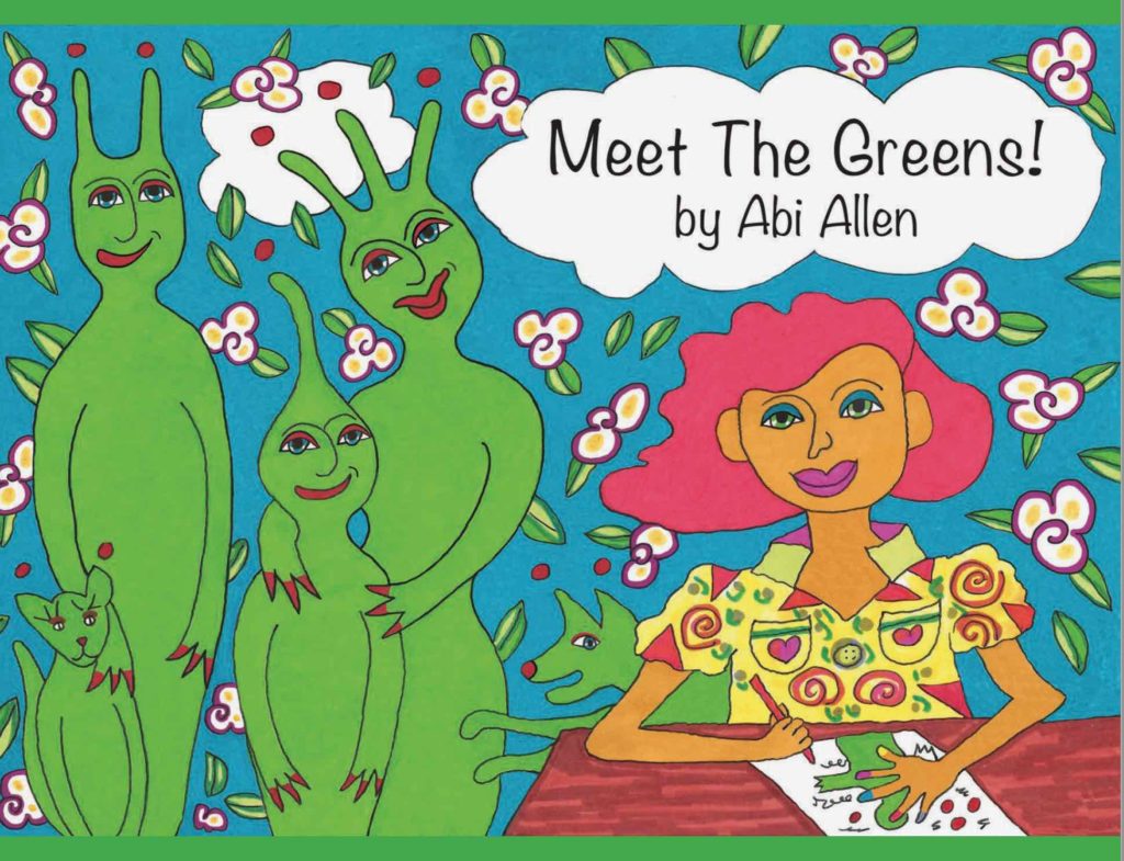 Cover for Meet the Greens featuring the Green family and a human female.